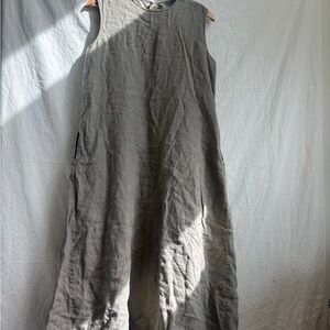 Sleeveless Linen Jumpsuit in Gray